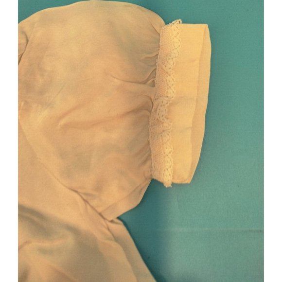 Antique Vintage Ivory Lace Satin Baby Dress Handmade Baptism Infant 12 Months - Picture 7 of 12